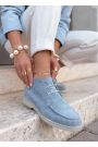 Черевики лофери жіночі блакитна замша LORO 8660-28