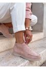 Ботинки лоферы женские замша пудра LORO 8661-28