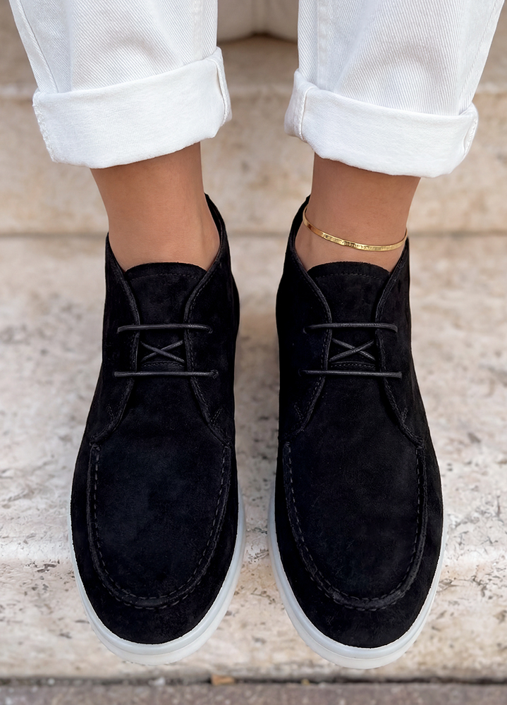 Черевики лофери жіночі чорна замша LORO 8664-28