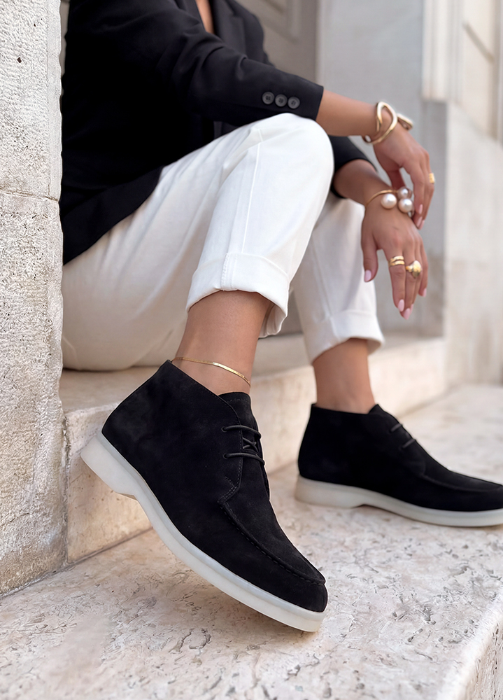 Черевики лофери жіночі чорна замша LORO 8664-28