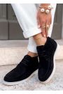 Черевики лофери жіночі чорна замша LORO 8664-28