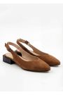 Туфлі босоніжки гострий ніс коричнева замша Rose 8668-28
