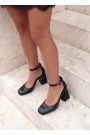 Туфли Lirika кожаные черные на каблуке 8672-28