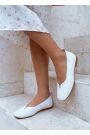 Туфлі балетки білі Barefoot шкіряні 8696-28