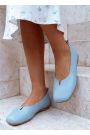 Туфлі балетки блакитні Barefoot шкіряні 8698-28