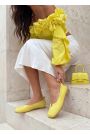 Туфли желтые балетки Barefoot кожаные 8699-28