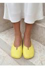 Туфли желтые балетки Barefoot кожаные 8699-28