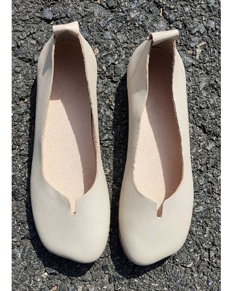 Туфлі балетки бежеві Barefoot шкіряні 8697-28 Туфлі балетки бежеві Barefoot шкіряні 8697-28