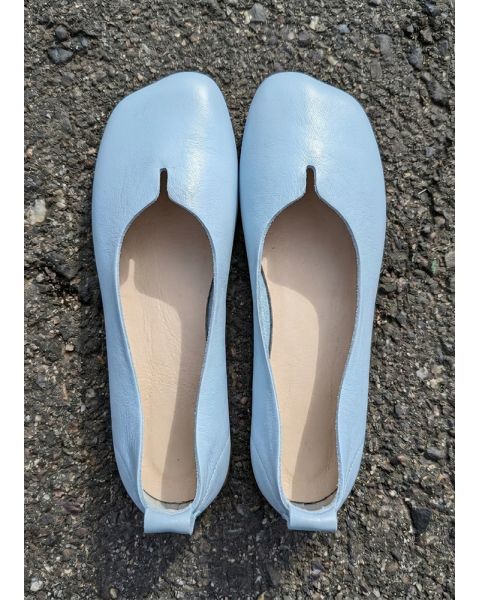 Туфлі балетки блакитні Barefoot шкіряні 8698-28