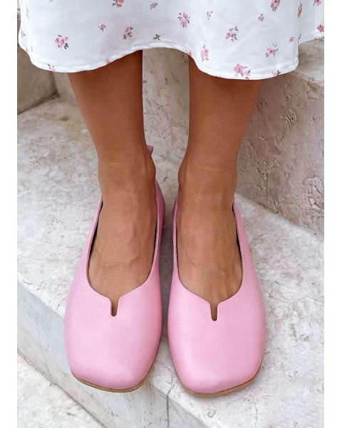 Туфлі балетки рожеві Barefoot шкіряні 8695-28 Туфлі балетки рожеві Barefoot шкіряні 8695-28