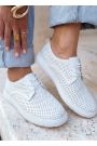 Туфлі Barefoot шкіряні білі з перфорацією літні 8681-28