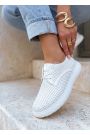 Туфлі Barefoot шкіряні білі з перфорацією літні 8681-28
