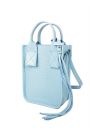 Сумка mini натуральная кожа лазурь 8393-11