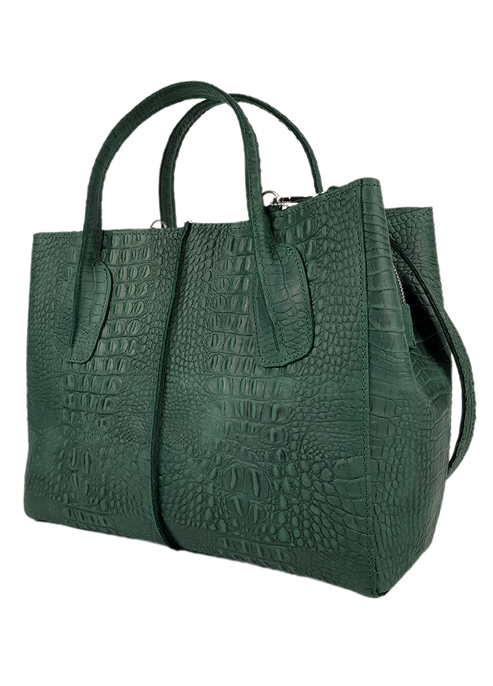 Сумка BIG натуральная кожа зеленая 8504-11