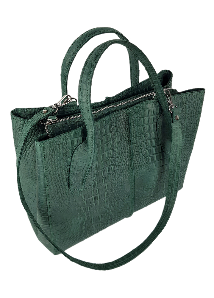 Сумка BIG натуральная кожа зеленая 8504-11