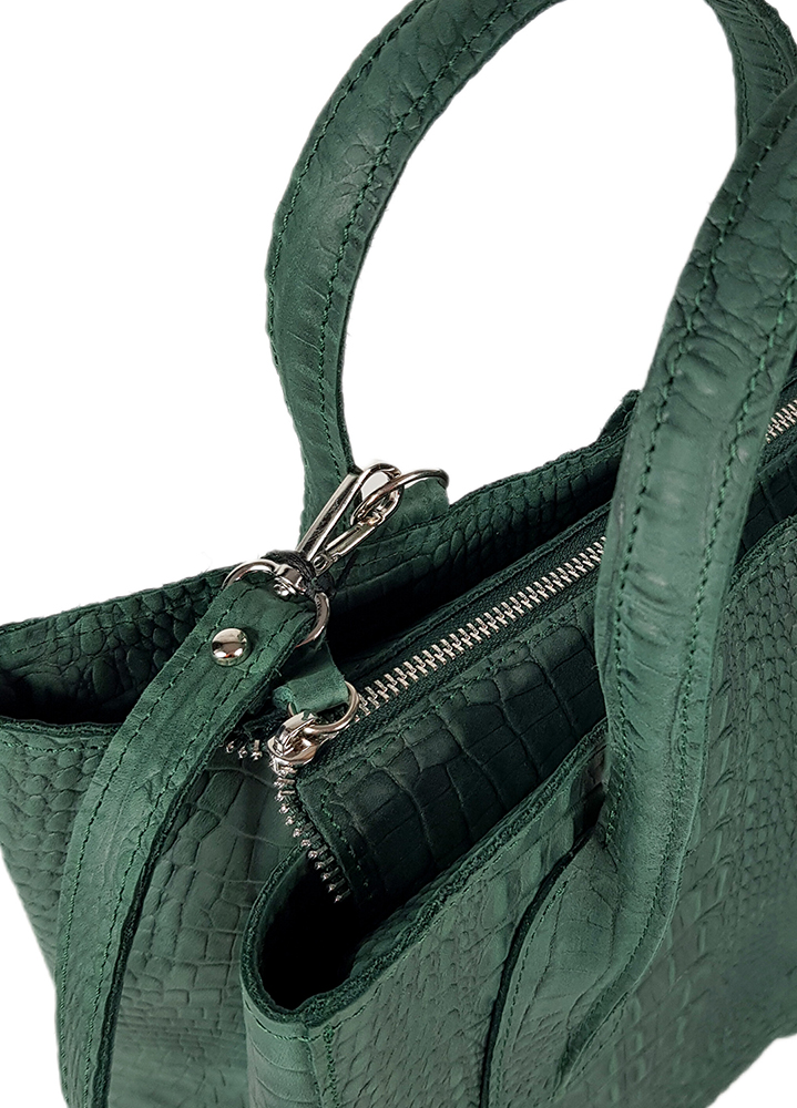 Сумка BIG натуральная кожа зеленая 8504-11