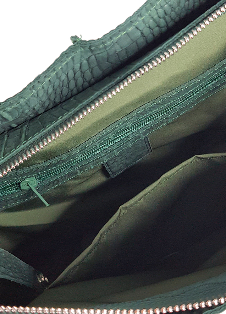 Сумка BIG натуральная кожа зеленая 8504-11