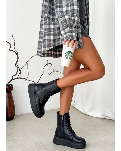 Черевики жіночі шкіряні чорні BEST 8213-28