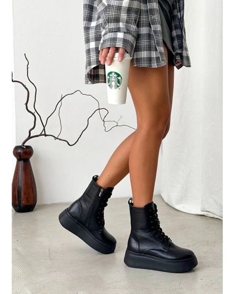 Черевики жіночі шкіряні чорні BEST 8213-28