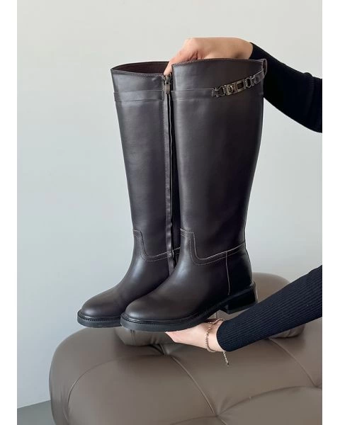 Чоботи натуральна шкіра шоколад 8255-28